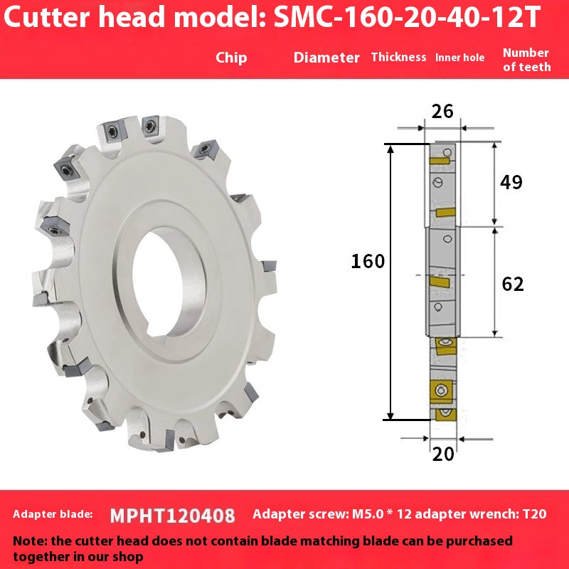 2080-CNC sleeve SMD side and face milling cutterhead CNC indexable chip SMC cutterhead T-slot grooving MPHT06 Shandong Denso Pricision Tools Co.,Ltd.
